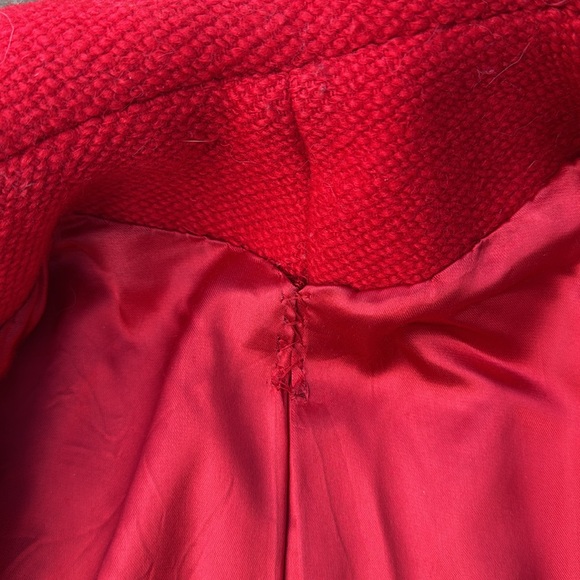 Vintage Red Wool Classic Coat - Picture 5 of 9